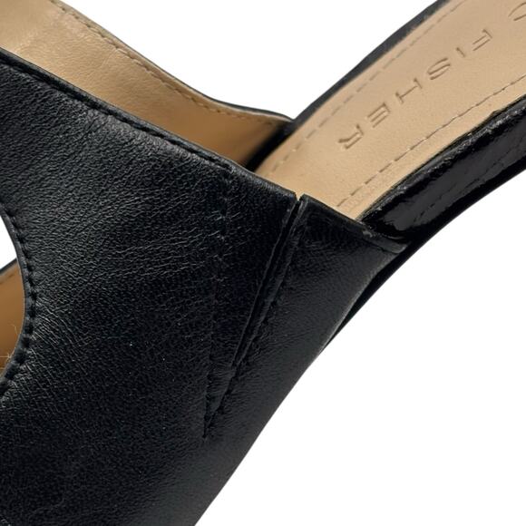 Marc Fisher Black Pointed Toe Heels Strappy Zip Back Stiletto Snake Embossed 8M - Picture 7 of 16